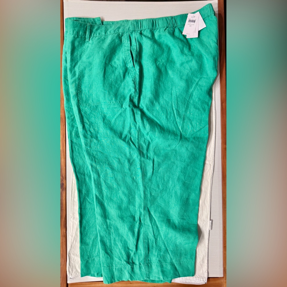 J.Jill NET Linen elastic waist pull on cropped pants size 4X